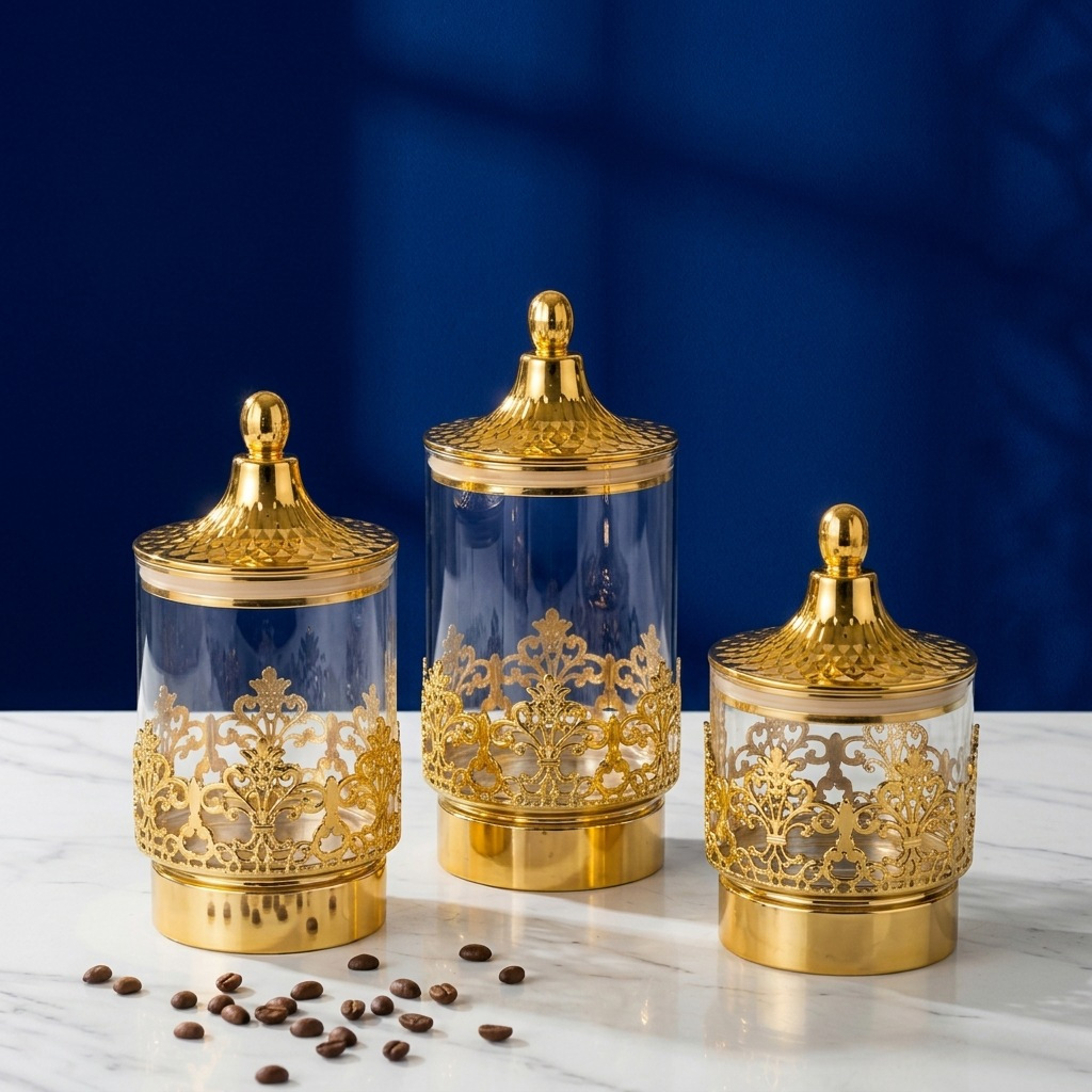Home Decor Gold - European Transparent Gold-plated Rotating Sealed Cans