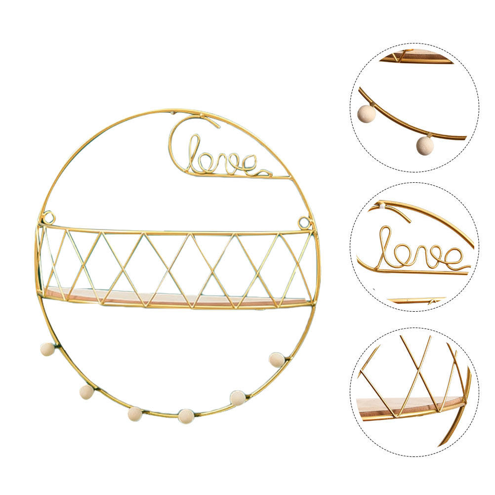 Home Decor Gold - 1Pcs Gold Wall-Mounted Decorative Storage Rack