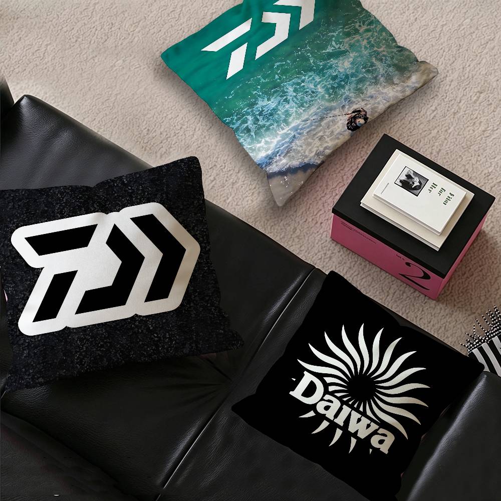 Home Decor Logo Design - D-DaiwaS Fishing Logo Maple Design Cushion