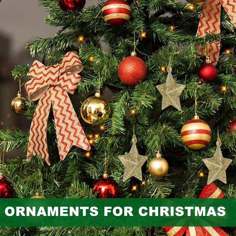Gold Glitter Star Ornaments Ch - Home Decor Trends 2025 评论和价格