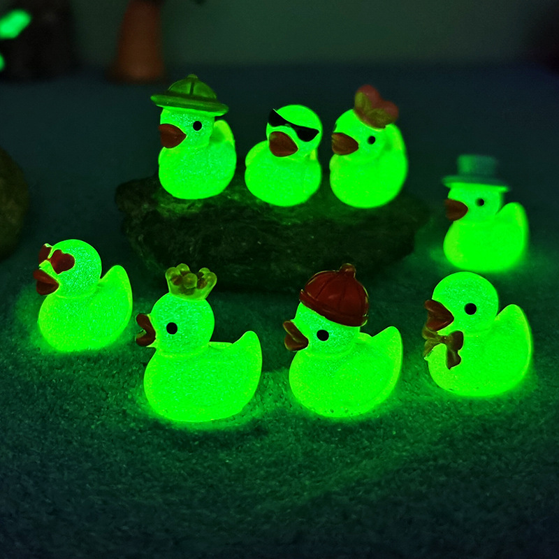 Mini Yellow Luminous Duck Orna - Home Decor Duck 评论和价格