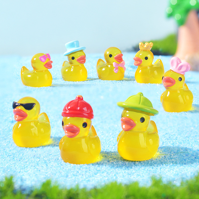 Mini Yellow Luminous Duck Orna - Home Decor Duck 评论和价格