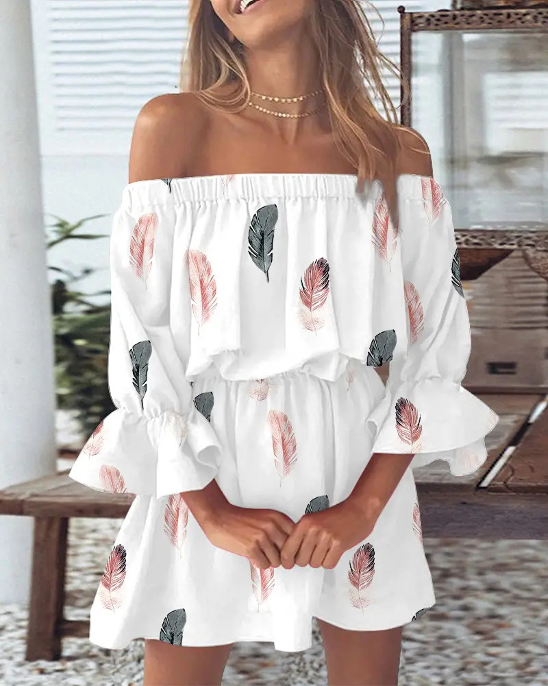 Women's Off-Shoulder Floral &  - Boho Wind Chimes 评论和价格