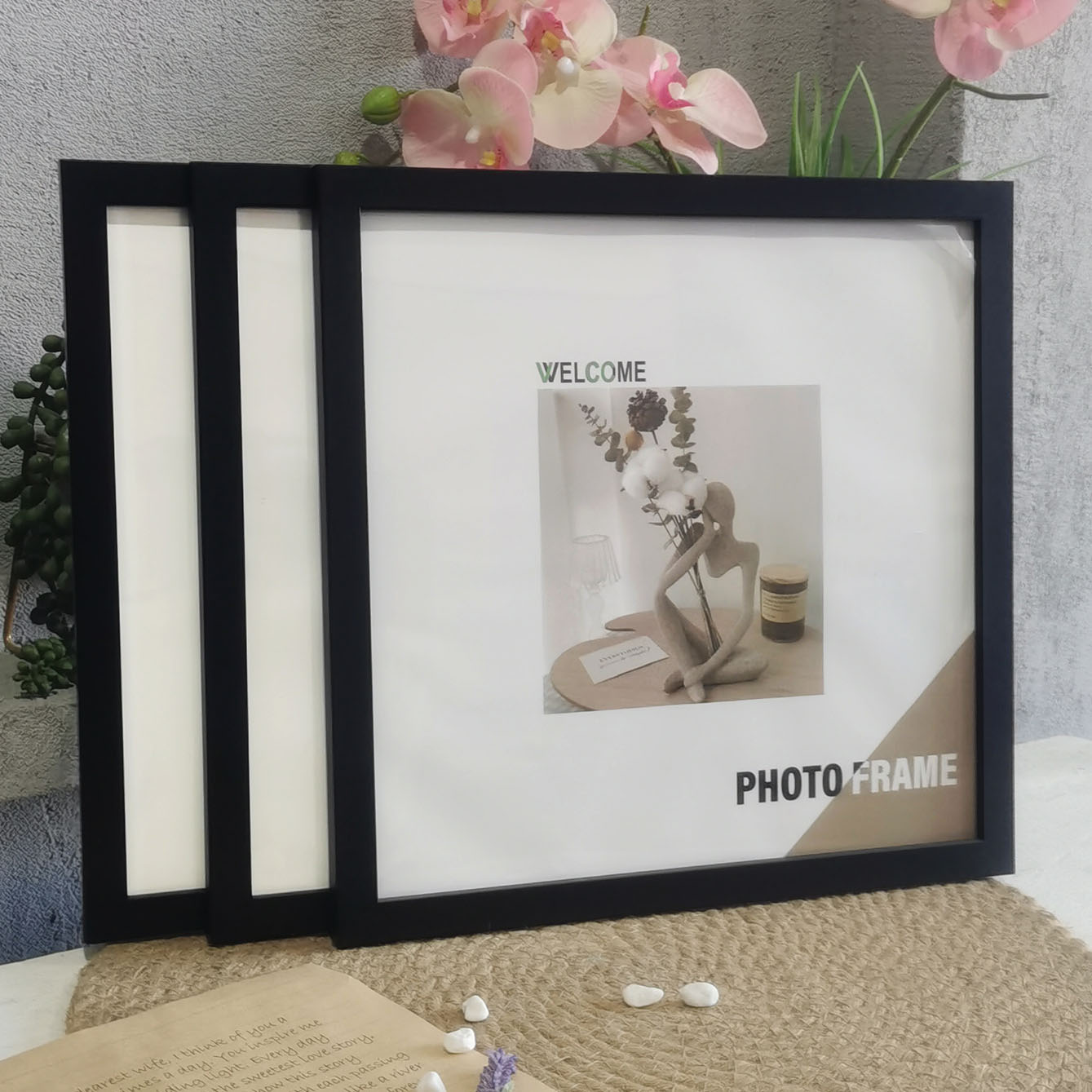 3Pcs Wood Square Photo Frames  - Bamboo Photo Frame 评论和价格
