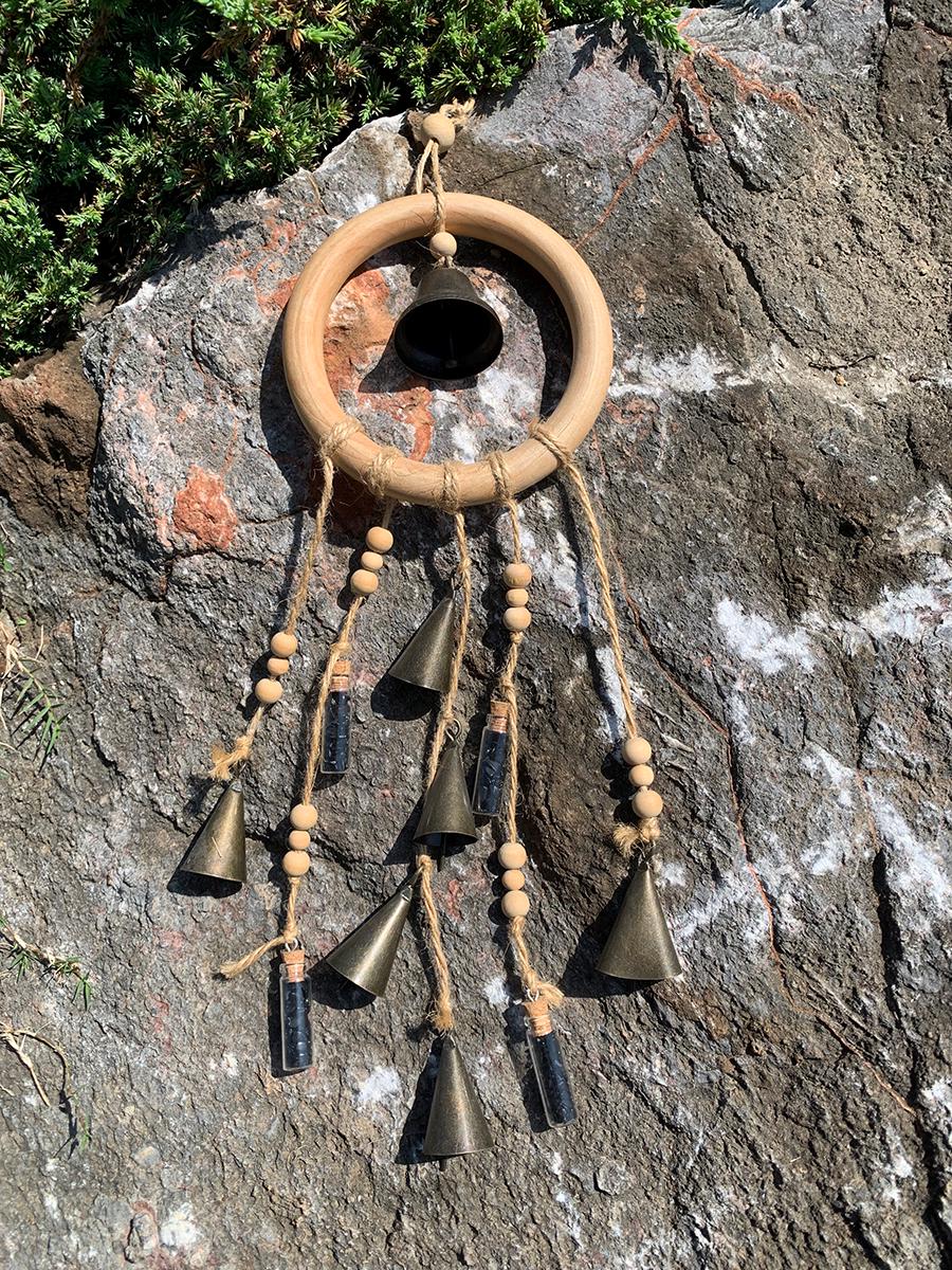 Wood Loop Wind Chime Hanging B - Boho Wind Chimes 评论和价格