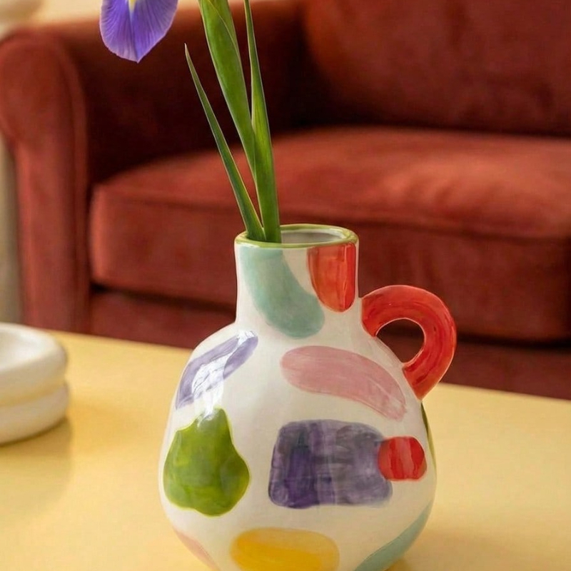 Modern Geometric Ceramic Vase  - Home Decor Dopamine 评论和价格