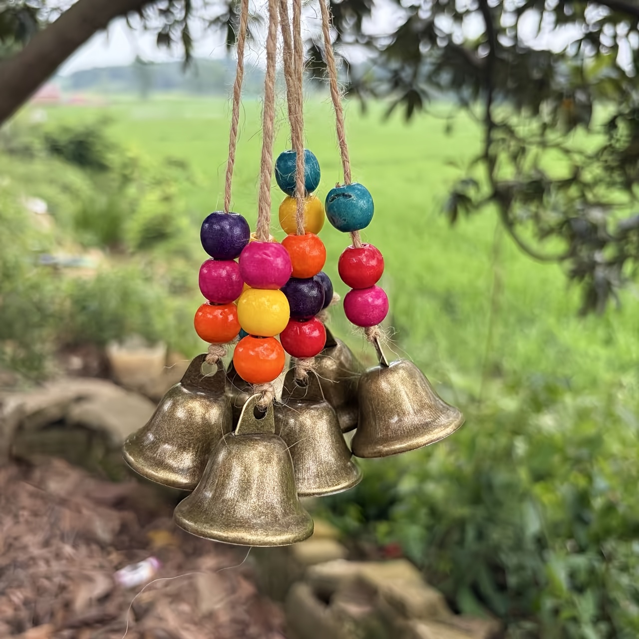 Bohemian Wind Chime with 6 Bro - Boho Wind Chimes 评论和价格