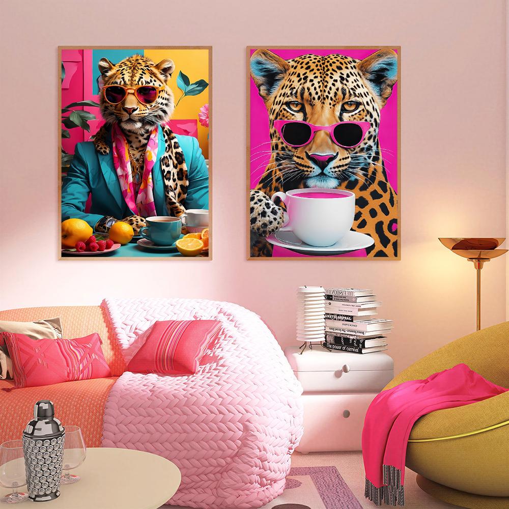 Leopard Coffee HD Wall Art Pos - Home Decor Dopamine 评论和价格