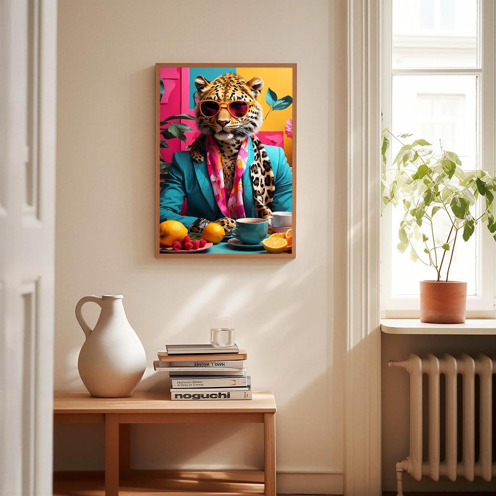 Leopard Coffee HD Wall Art Pos - Home Decor Dopamine 评论和价格