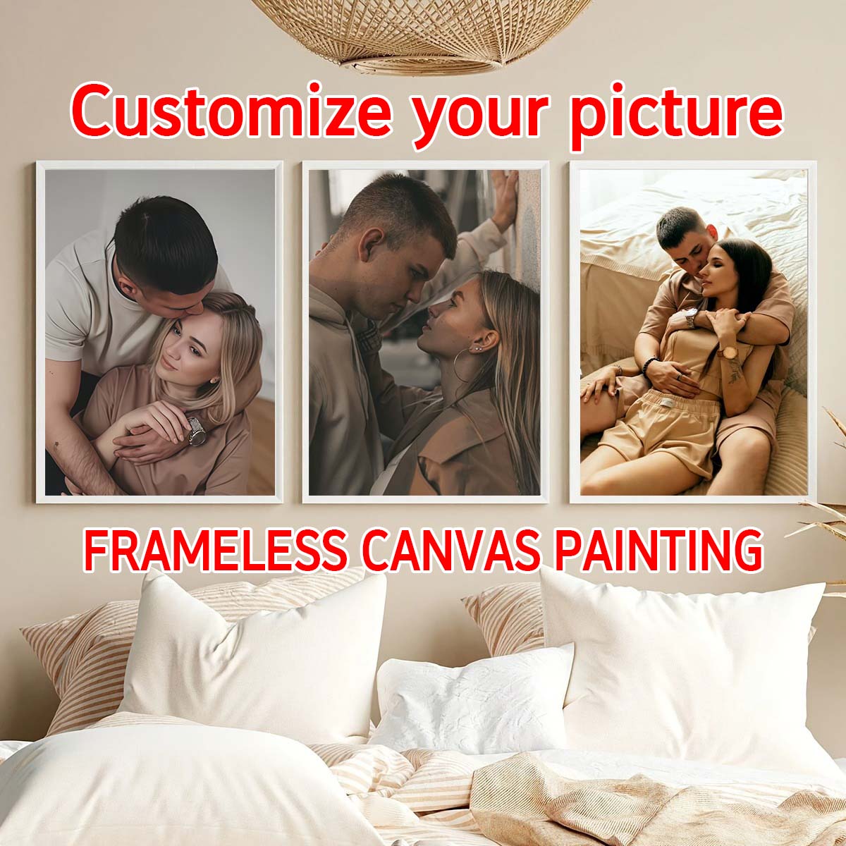 Triptych - 2D custom photo woo - Canvas Painting 评论和价格