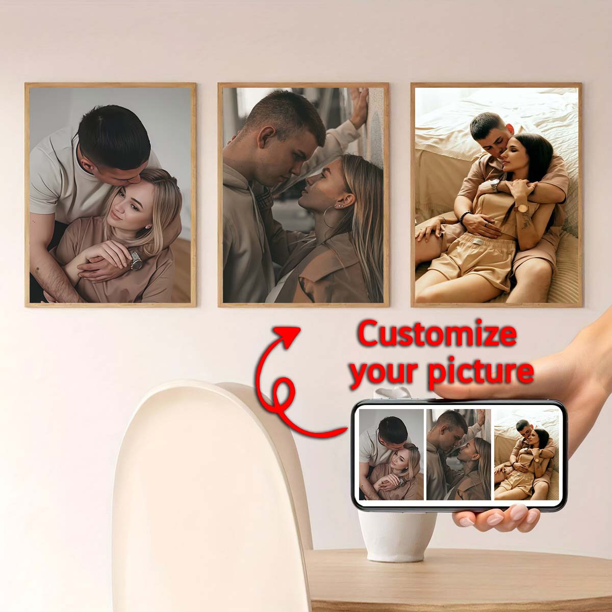 Triptych - 2D custom photo woo - Canvas Painting 评论和价格