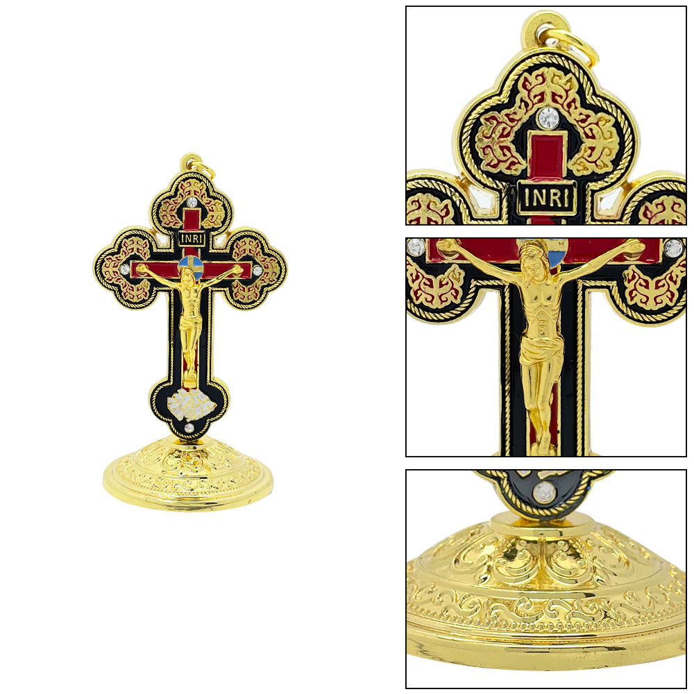 New2026 Catholic Standing Cruc - Home Decor Gold 评论和价格