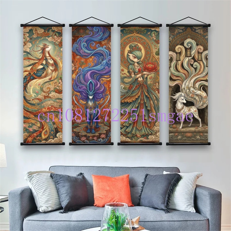 Pokemon Anime Poster Scroll Pa - Canvas Painting 评论和价格