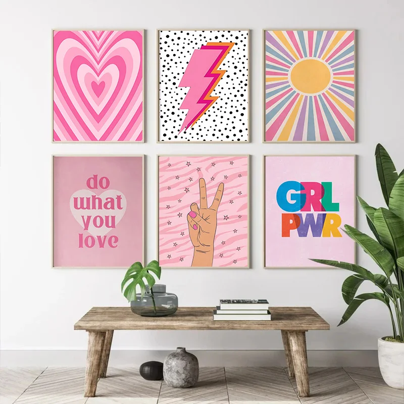 Abstract Pink Lightning Gradie - Home Decor Lovely Home 评论和价格