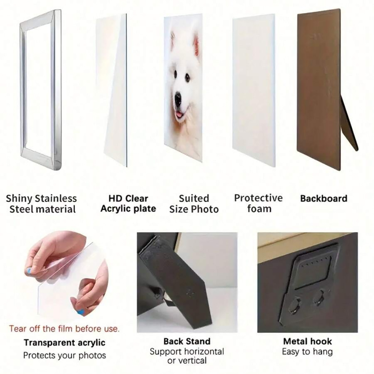 Stainless steel photo frame, v - Bamboo Photo Frame 评论和价格