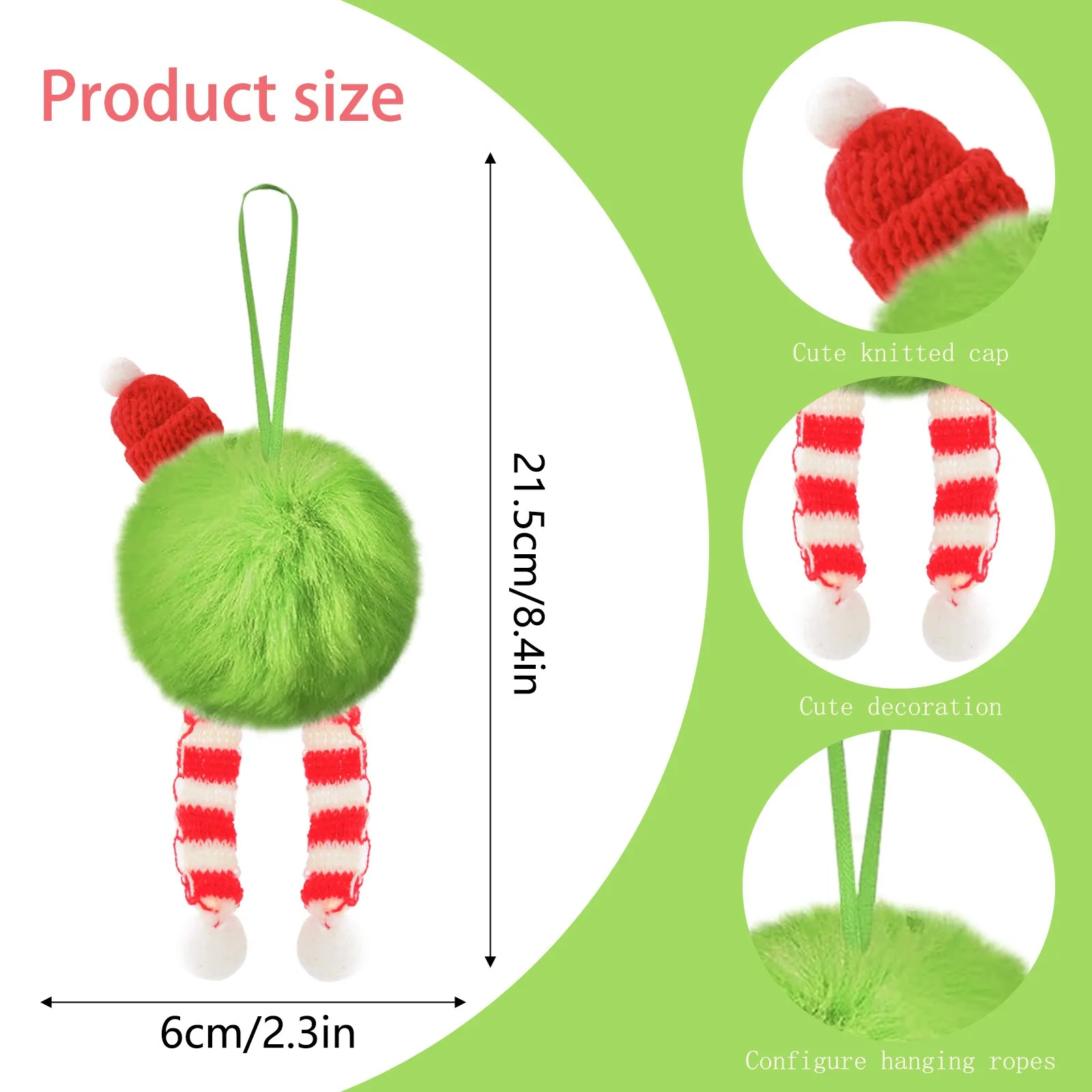 Christmas Green Long Plush Bal - Home Decor Trends 2025 评论和价格