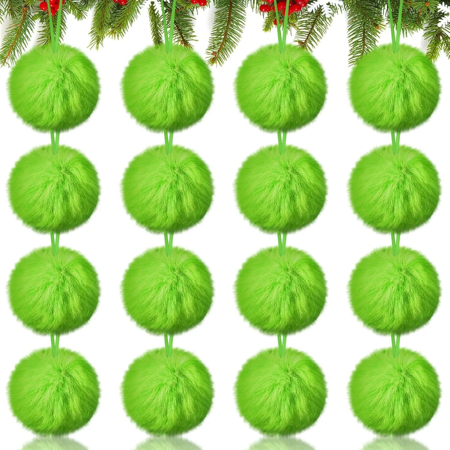 Christmas Green Long Plush Bal - Home Decor Trends 2025 评论和价格
