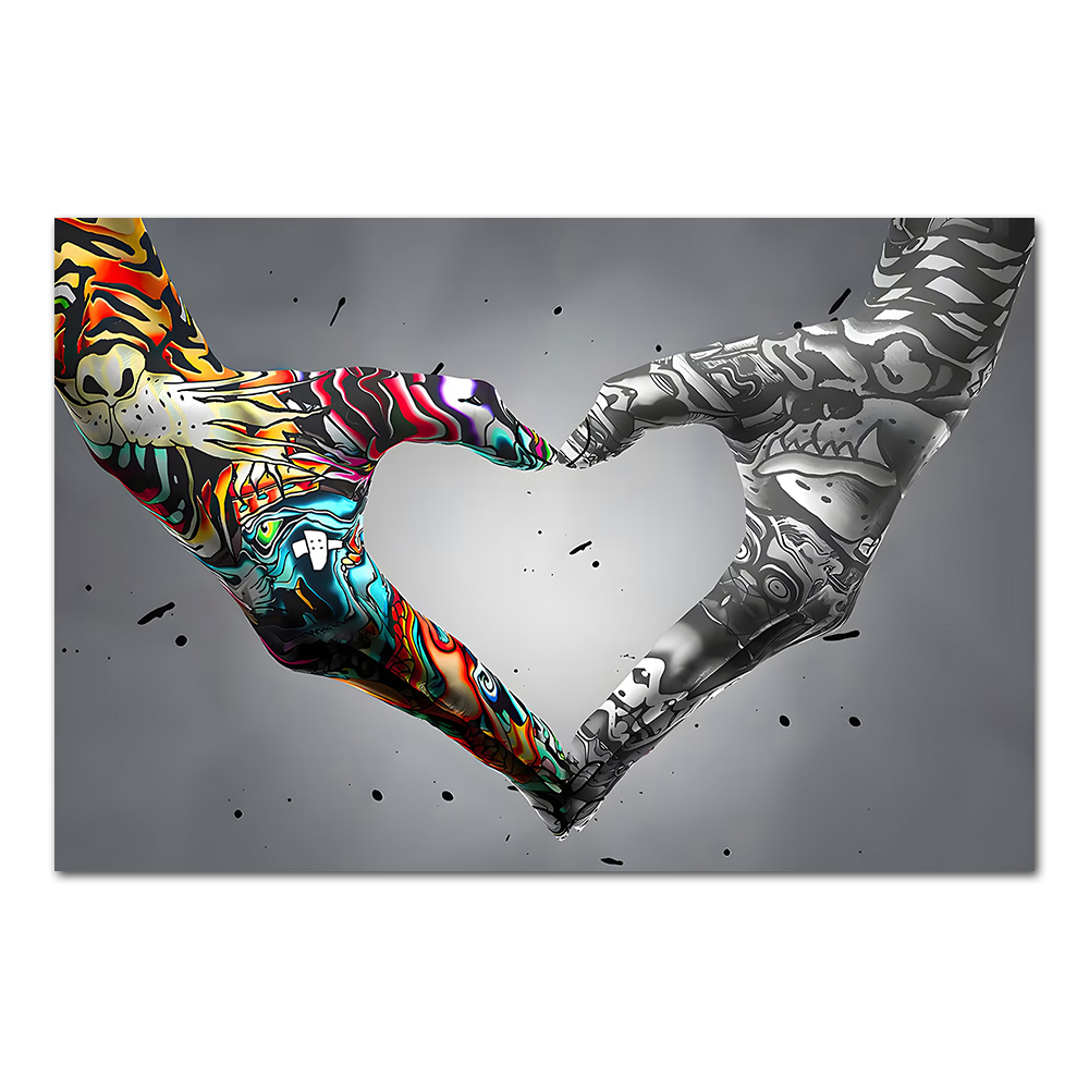 Graffiti Hand Love Canvas Pain - Home Decor Lovely Home 评论和价格