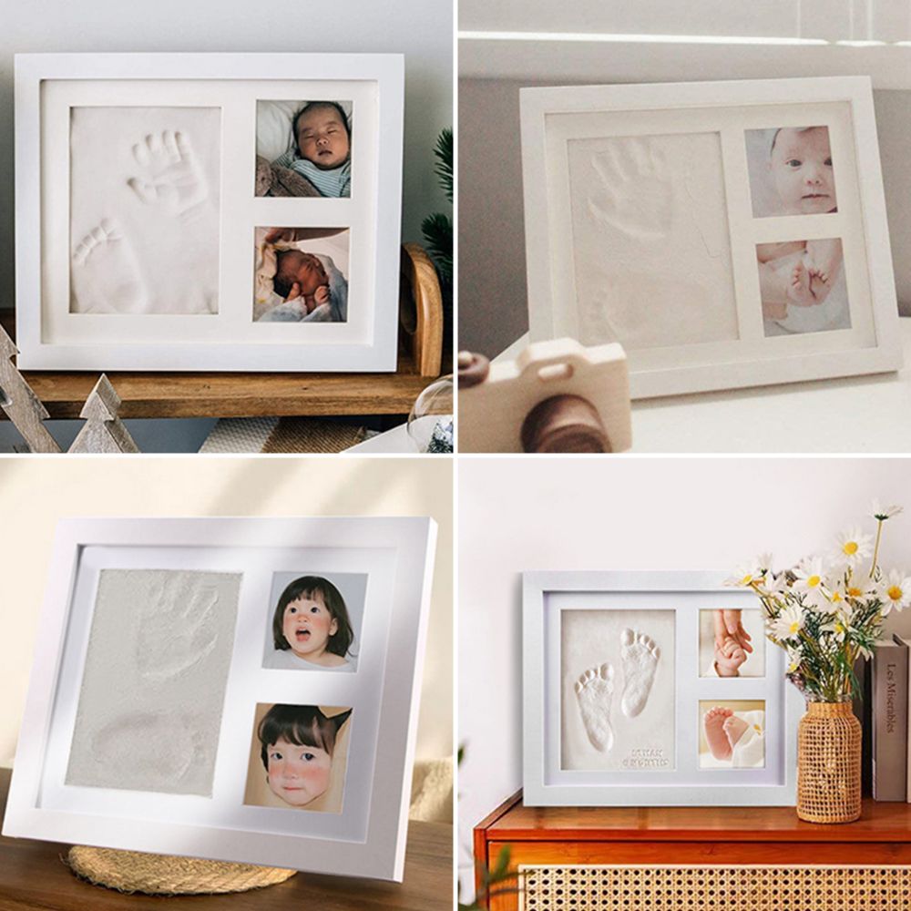 Imprint Clay Baby Hand and Foo - Bamboo Photo Frame 评论和价格