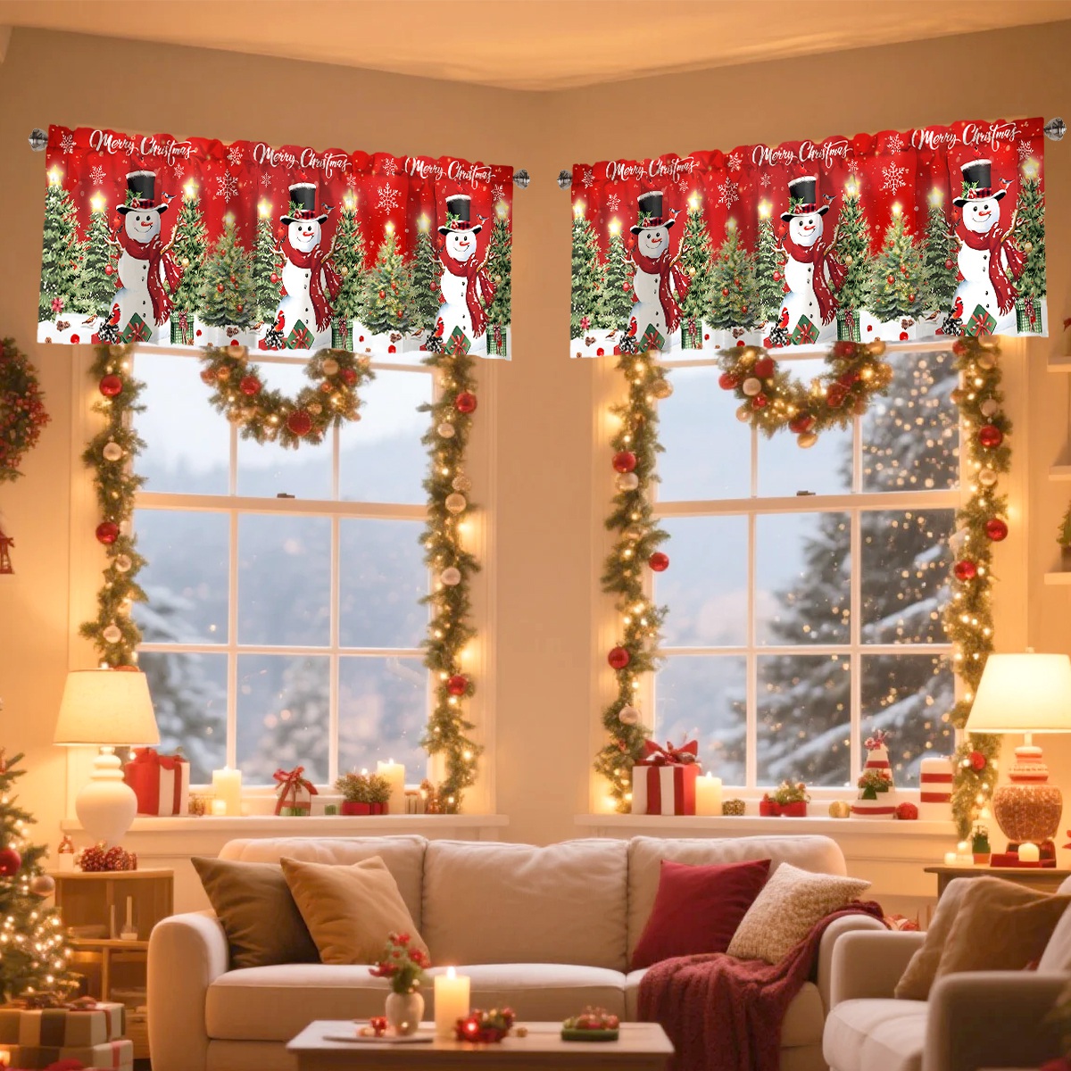 Christmas Short Curtain Merry  - Home Decor Trends 2025 评论和价格